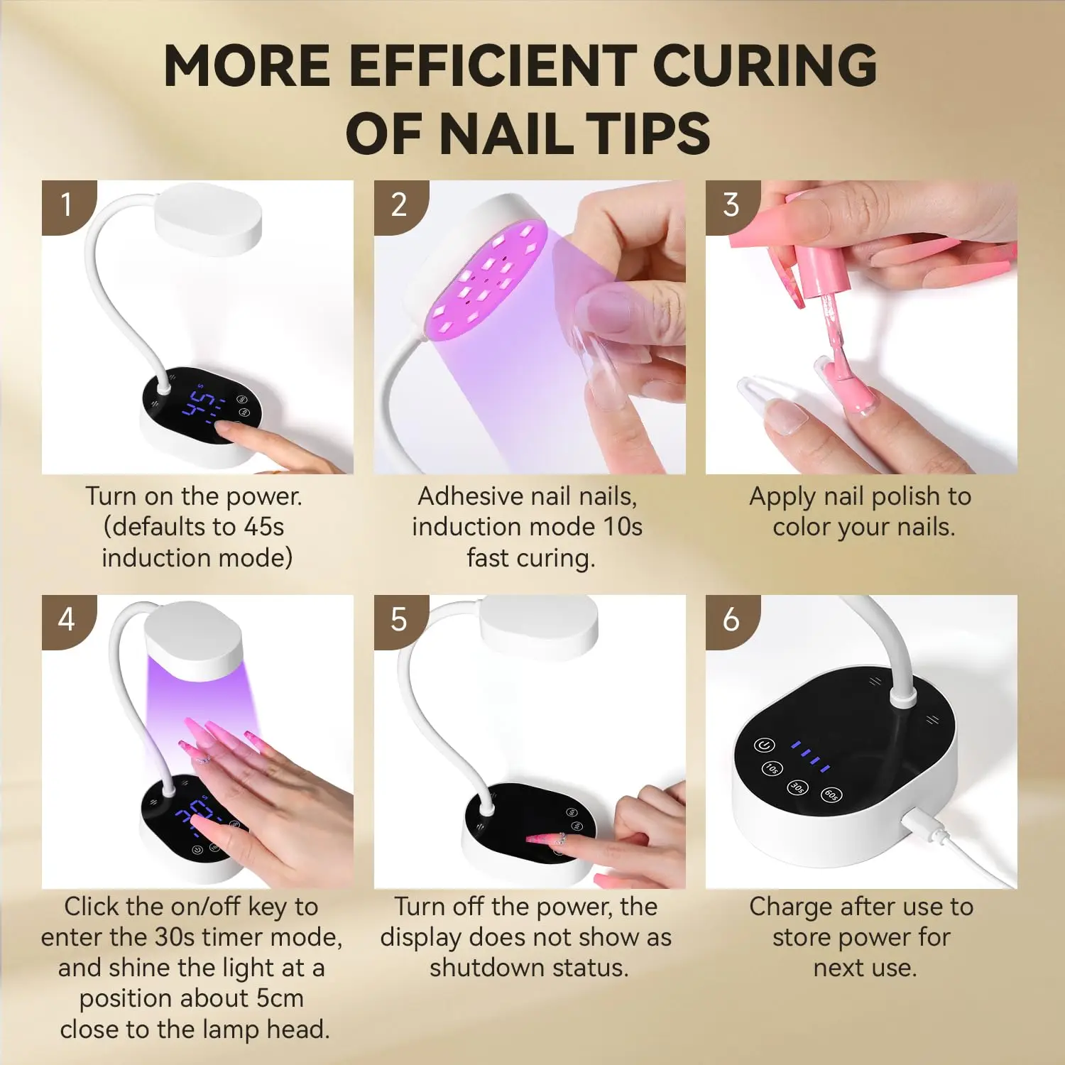 الأشعة فوق البنفسجية مسمار مصباح معقوفة ضوء الأشعة فوق البنفسجية الصغيرة للأظافر هلام 36 واط قابلة للشحن LED السيارات الاستشعار مجفف الأظافر لصالون المنزل DIY الاستخدام #6