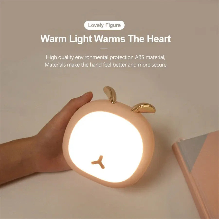 Cute Pet Night Light Deer Bunny Nursey Light per Kid Baby Stepless Touch USB lampada da tavolo ricaricabile decorazione della casa