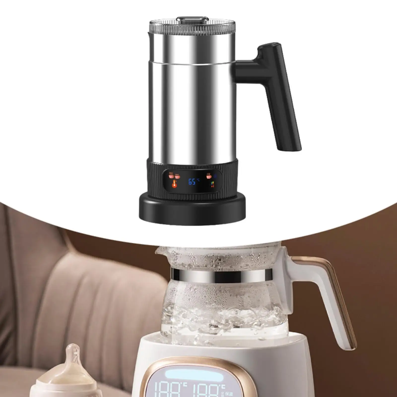 Espuma de leite 4 em 1 Cappuccinos com desligamento automático em aço inoxidável de grande capacidade