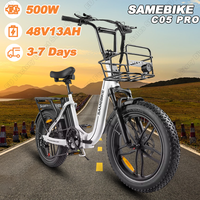 SAMEBIKE C05 Pro Foldable Ebike 500W Powerful Motor 36V13AH Battery Mountain Electric Bicycle 20*4.0 Inch Fat Tire Electric Bike