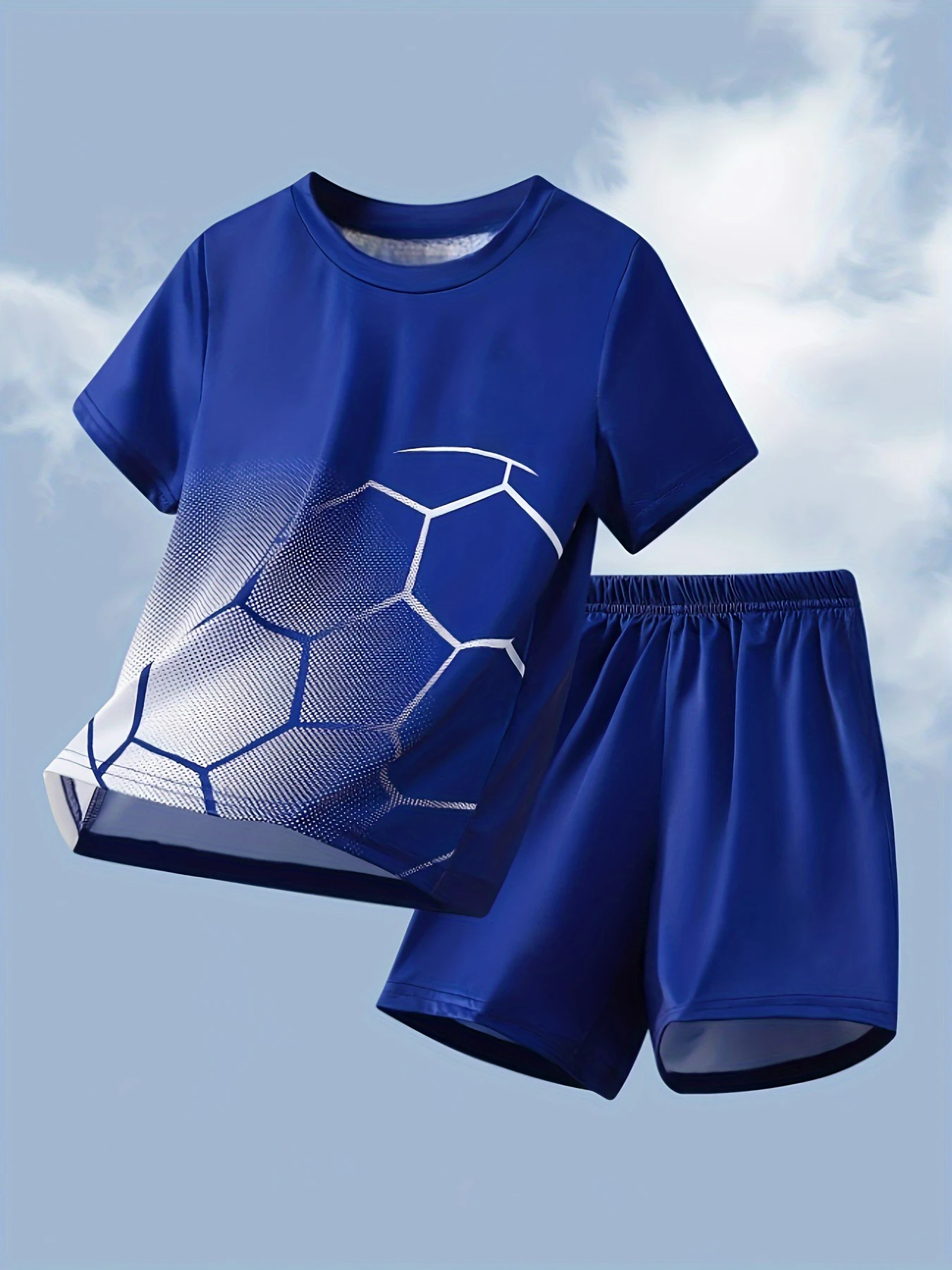 

New Men's Sportswear Soccer Jerseys Crew-Neck Short-Sleeve T-Shirts Drawstring Shorts Sets and Quick-Dry Outdoor Sports Sets