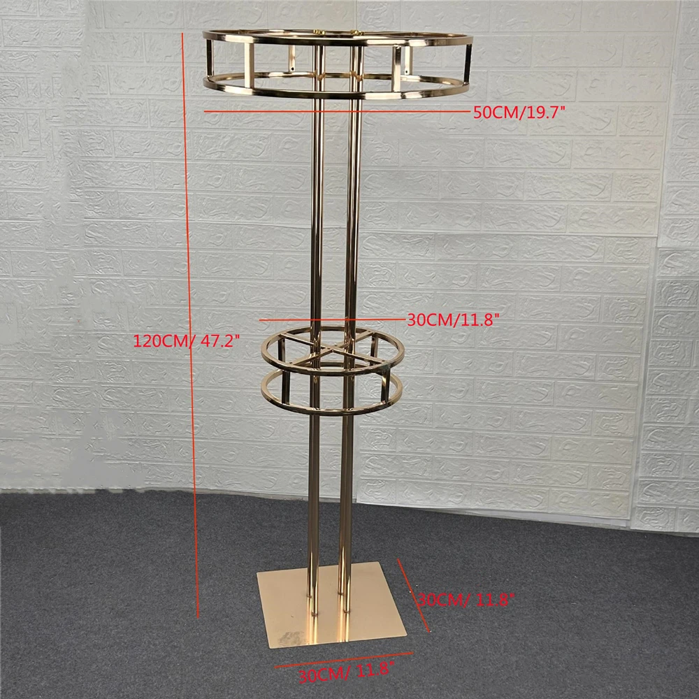 2/4/6 Pcs New Electronic Plated Flower Rack Gold Arch Stand Road Lead Wedding Centerpiece Flower Rack For Event Party Decoration