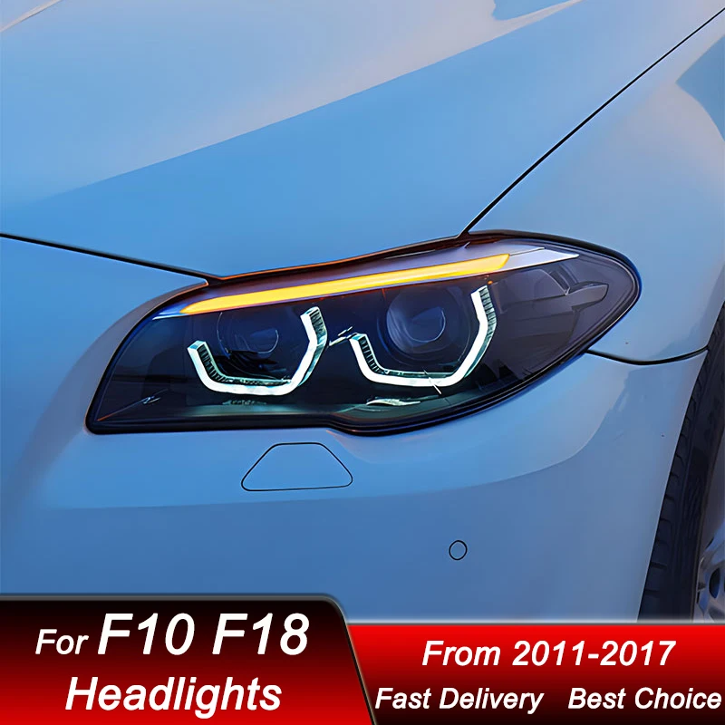 

Pop Car Headlights For 5 Series F10 F18 11-17 New Full LED Headlamp Assembly Upgrade High Configure Projector Lens Accessories K