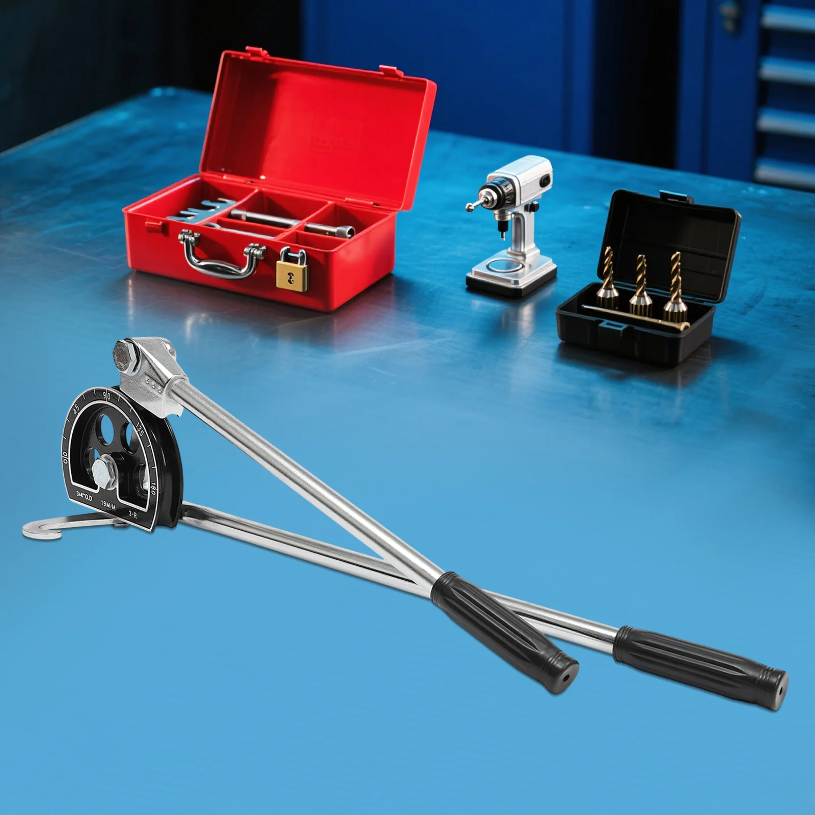 수동 튜브 파이프 벤더 3/4인치 5/16인치 180도 알루미늄 스틸 배관 공구 (구리, 알루미늄 파이프용)