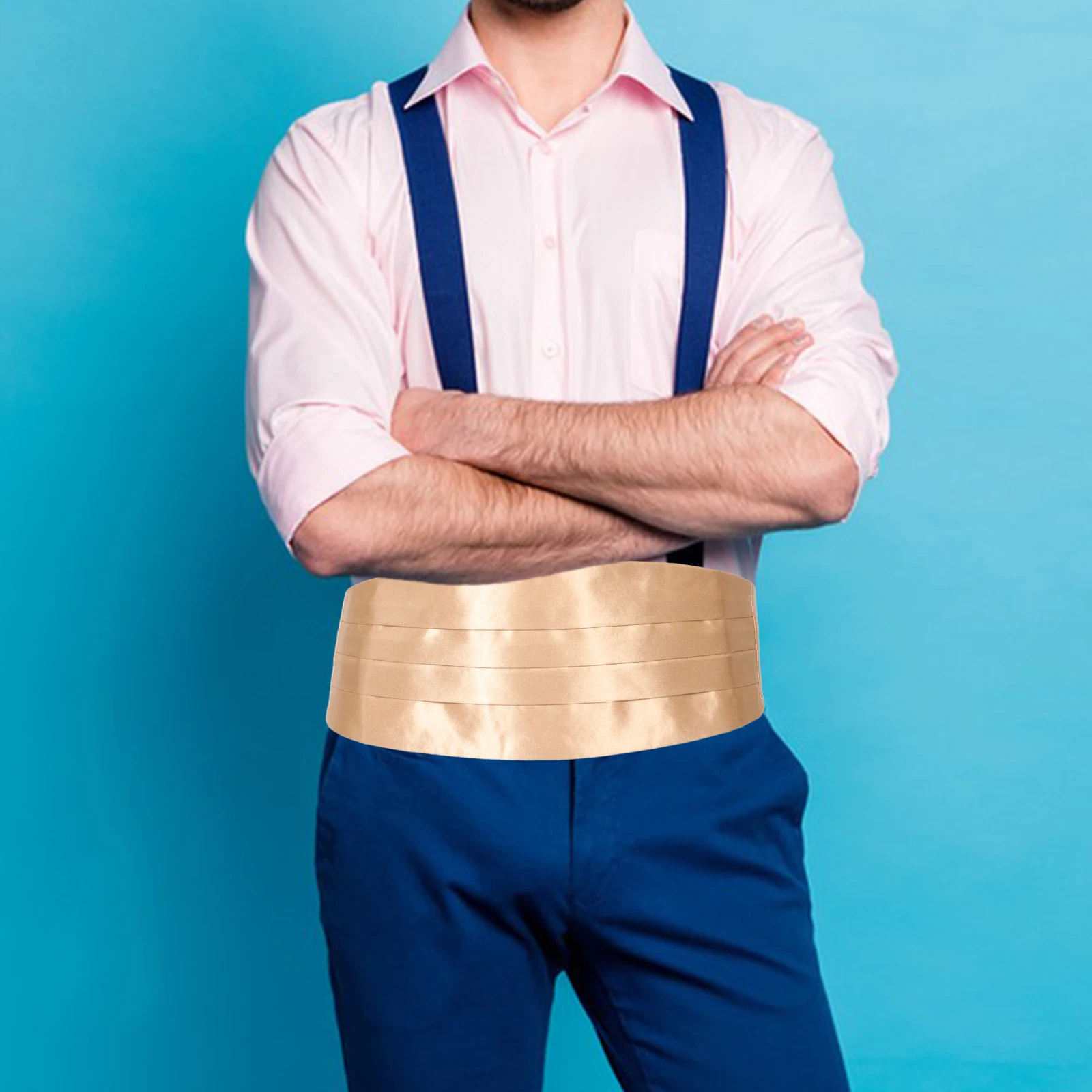 حزام خصر رسمي من الساتان قابل للتعديل من Cummerbund لحفلات الزفاف وحفلات الزفاف وحزام الملابس