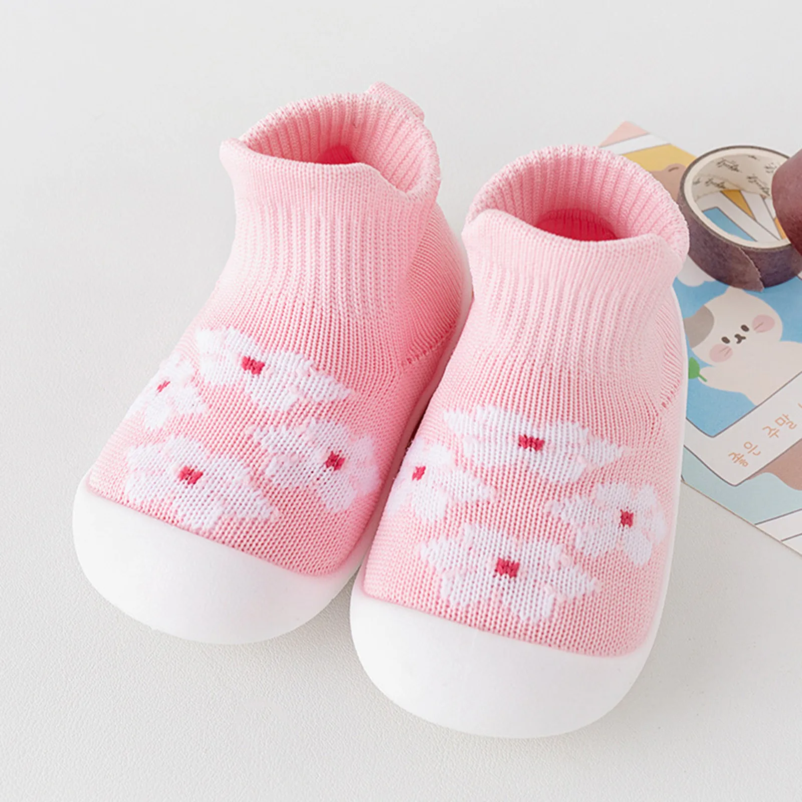 2025 Spring and Fall Children's Cute Flowers Fashion Boys and Girls Baby Mesh Breathable Non-slip Soft Soled Toddler Shoes