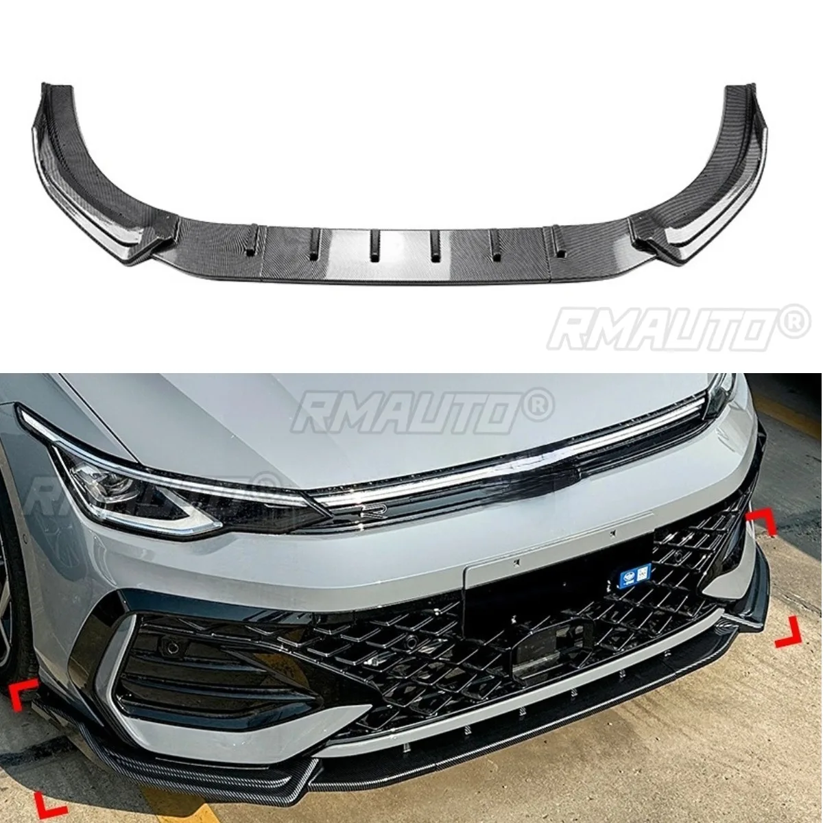 

Для Vw Golf 8.5 Rline GTI Защитная крышка бампера Фартук для Vw Golf 8.5 Rline GTI 2024+ Сплиттер Диффузор Спойлер Комплект кузова