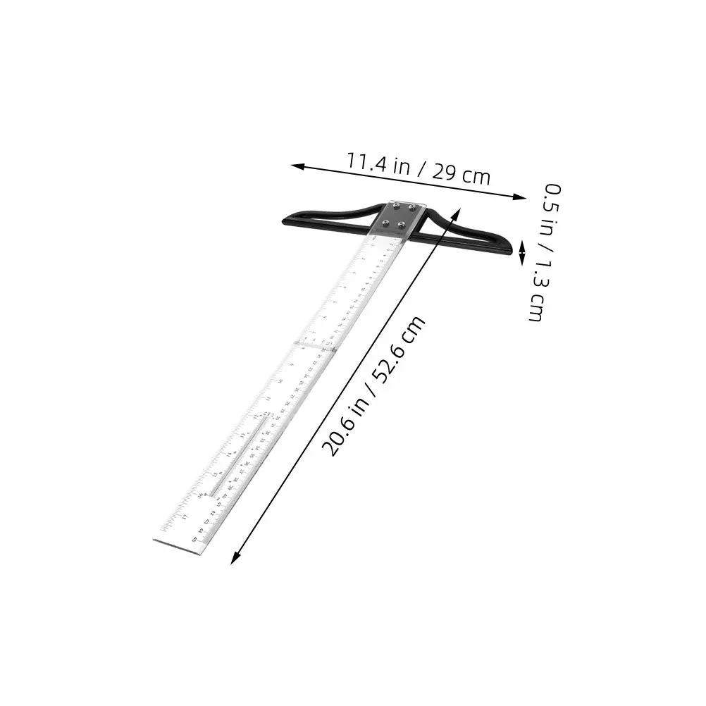 2 قطعة مسطرة ABS متينة من الأكريليك محمولة لصياغة الرسم أداة قياس النجارة مسطرة قياس شفافة متوازية