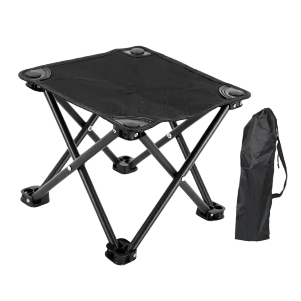 Taburete Plegable Portátil Ligero, Mini Taburete de Camping para Exteriores con Bolsa de Transporte, Capacidad de Carga de 140 kg, Taburete para Pesca y Camping