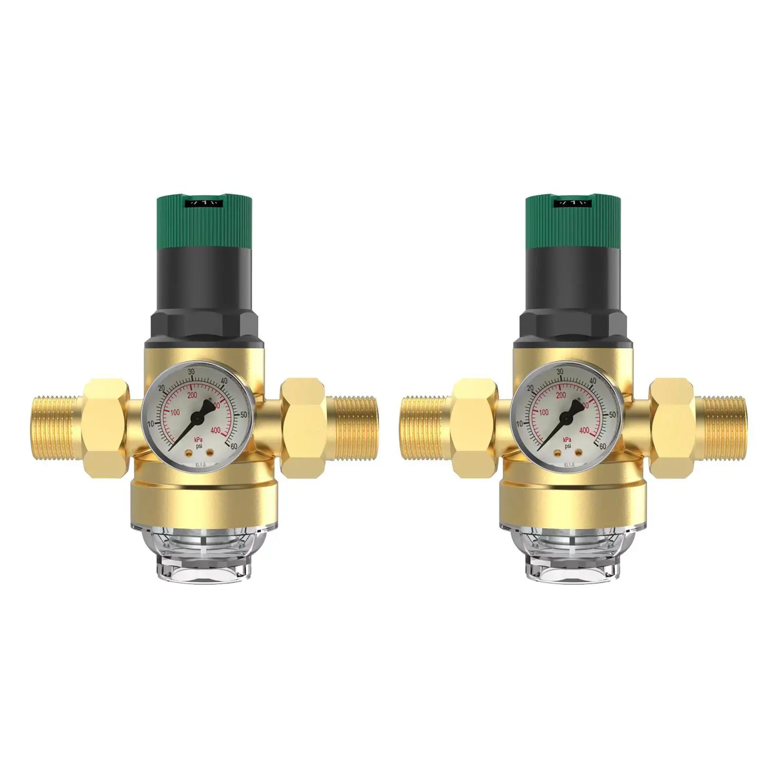 

Water Pressure Regulator Valve Equipment Easy to Install Replaces with Gauge