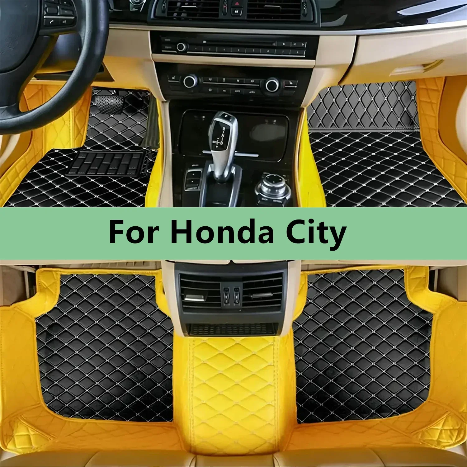 Auto-Fußmatten für Honda City 2015 2016 2017 2018 2019, maßgeschneiderte Auto-Fußmatten, Bodenmatten, Teppiche, Zubehör