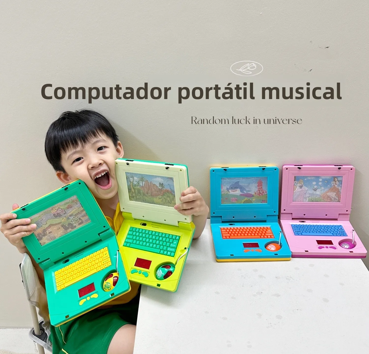子供用ラップトップシミュレーションおもちゃキーボードボタン音楽漫画早期教育啓蒙ベビーギフトライトアップおもちゃ子供向け