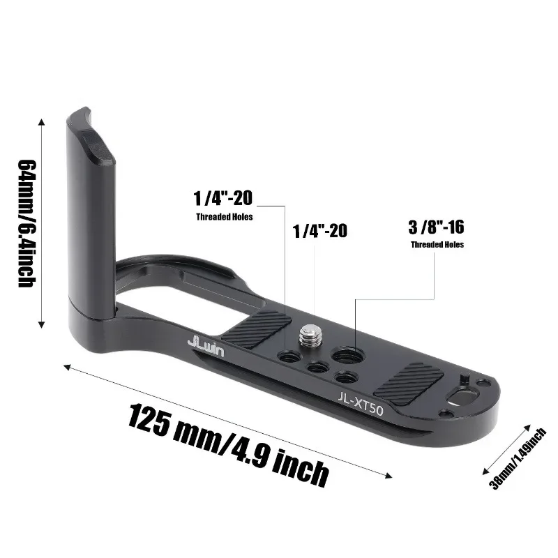 X-T50 vertical liberação rápida l placa/suporte adaptador de aperto de mão para tripé de câmera fuji xt50