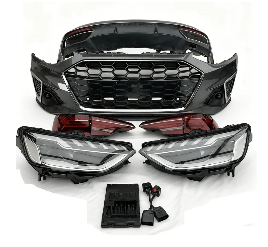 

2023 RS4 B9.5 Style Full Body Kit: Front Rear Bumpers, Headlights for A4 S4 B9 2017-2019