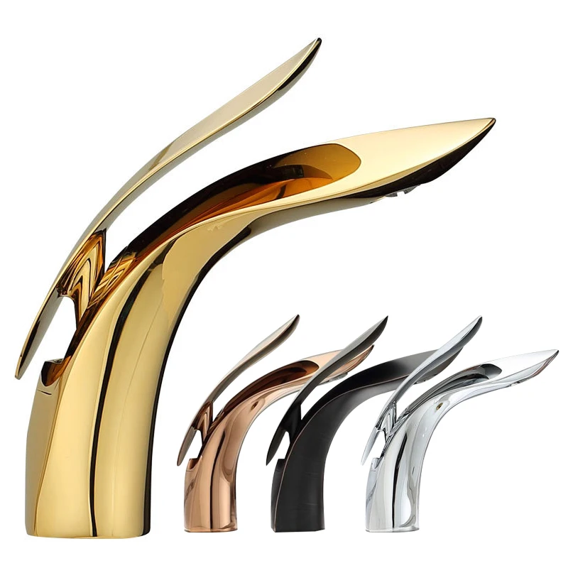 

Luxury Bathroom Faucet Rose Gold Waterfall Basin Faucet Single Hole Cold and Hot Water Tap Basin Faucet Mixer Taps Sink Faucet