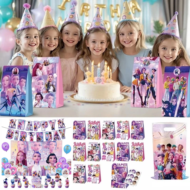 Kpop شيطان الصيادين ورقة حقائب للهدايا الفتيات هنتركس حفلة عيد ميلاد كيس الحلوى Kpop هنتركس فيلم أرقام مهرجان هدية التعبئة والتغليف حقيبة