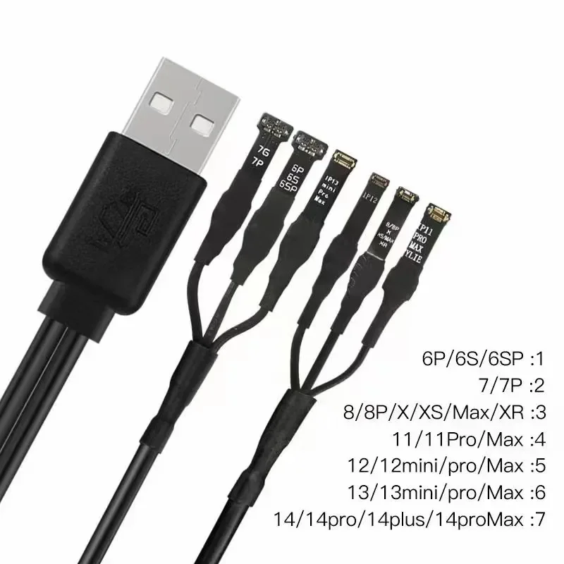 WYLIE kabel catu daya DC, perbaikan Motherboard kabel daya 3A 1To2 kabel USB (6 Antarmuka) untuk iPhone 6S-15 Pro Max