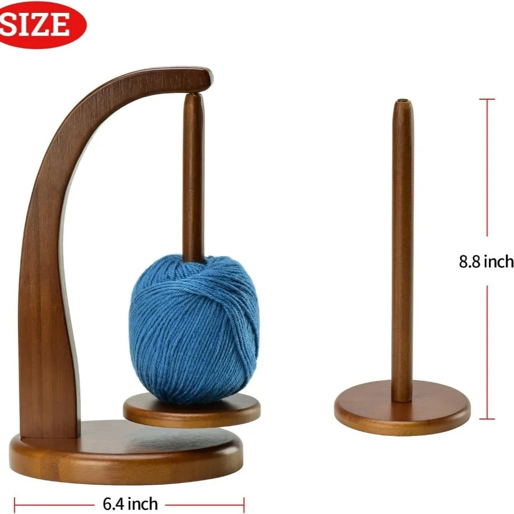 Yarn Holder for Knitting and Crocheting,Wooden Yarn Spinner for Crochet by Artowell (Walnut Color)