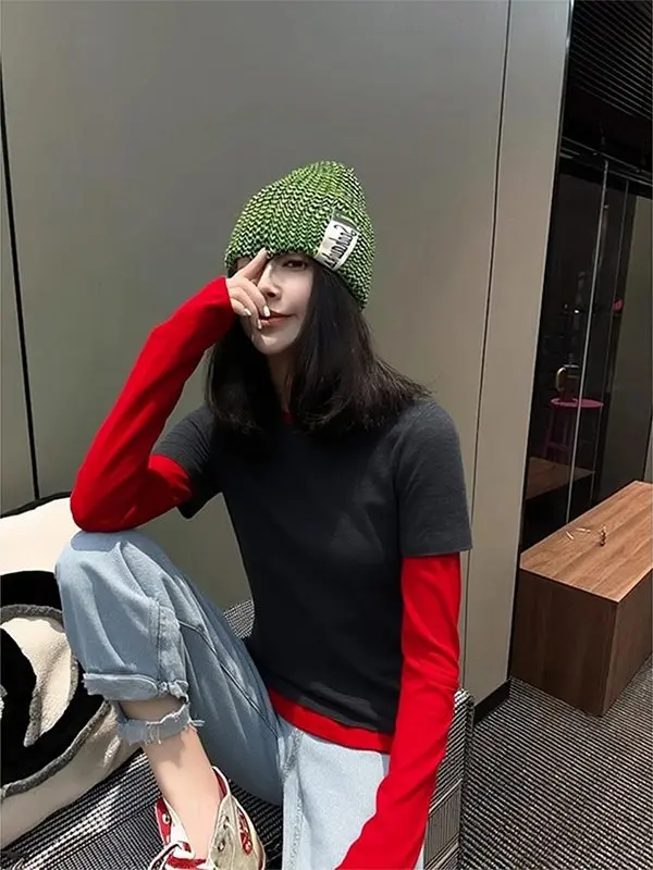 

Женский осенне-зимний топ-боди из двух частей с эффектом флиса, дизайнерский, с начесом, на флисовой подкладке