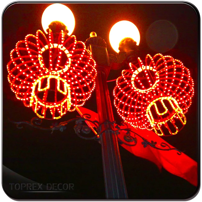 Shenzhen Toprex Festival Decoration Chinese New Year Ramadan Metallic Lanterns Light LED for Outdoor Party Supplies Custom Size