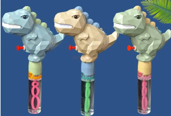 Bâton à bulles de dinosaure 2 en 1 pour enfants, déterminer la machine à bulles dégradées, soufflage de bulles de crocodile de dessin animé, nouveau