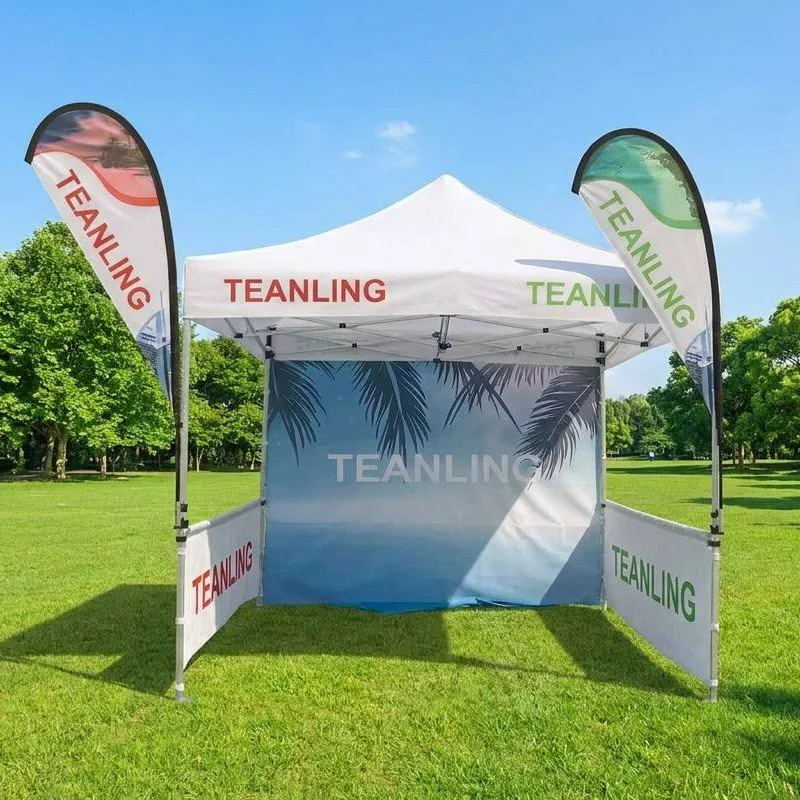 3X3M Folding Tent Combo Customized Logo Outdoor Promotion Tents Advertising Flag With Full Color Printing  Free Shipping