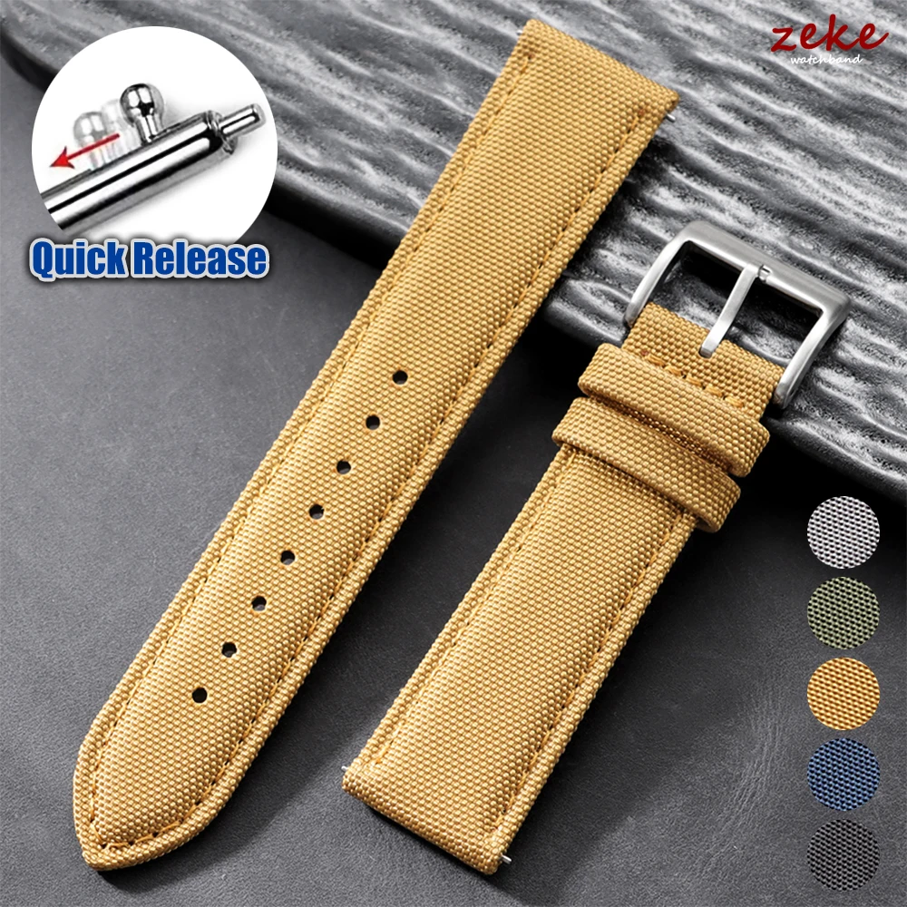 Schnellverschluss-Nylon-Segeltuch-Uhrenarmband, 20 mm, 22 mm, Schmetterlingsschnallenband für Omega für Seiko-Uhrenarmband, neues Smartwatch-Armband