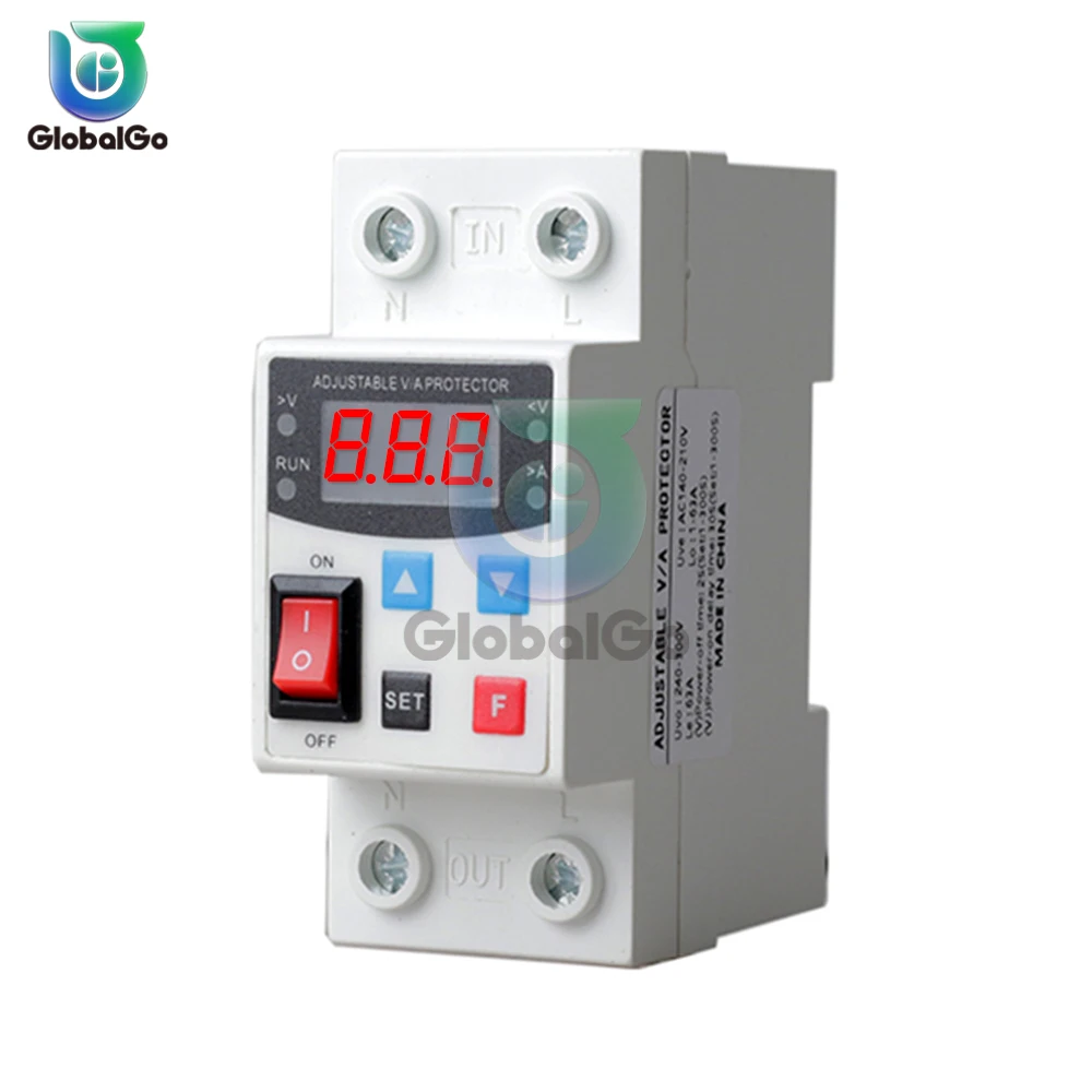 40A 63A 230V Rail Adjustable Over Voltage And Under Voltage Protective Device Protector Relay Over Current Protection Limit