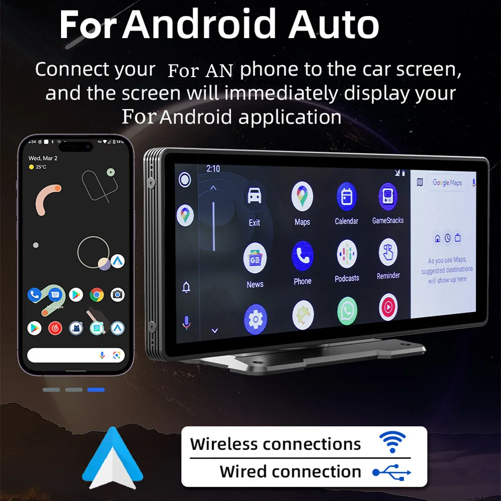 

9.3 Inch Wireless Screen Player Portable Car MP5 For CarPlay An Auto Touch Screen Car Portable Radio MP5 Player