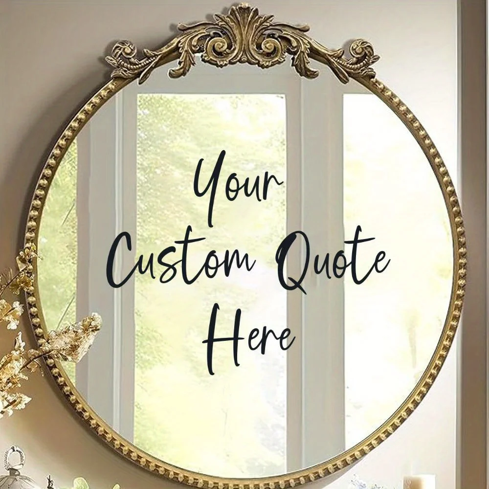 1pc Fashion Custom Quote Vinyl Decal For Wedding, Birthday, Graduation, Happy Day Decoration Personalized Mirror Stickers