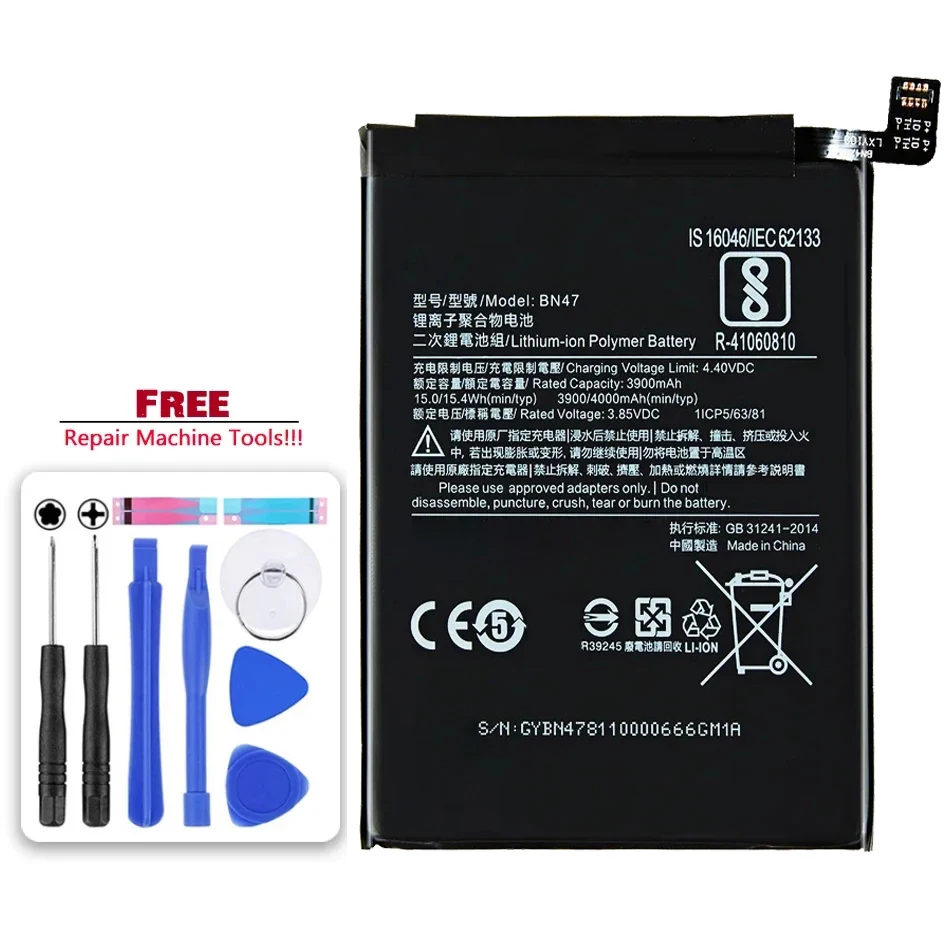 BN47 Battery For Xiaomi Redmi 6 Pro 6Pro Mi A2 Lite Bateria Batterie + Free Tool