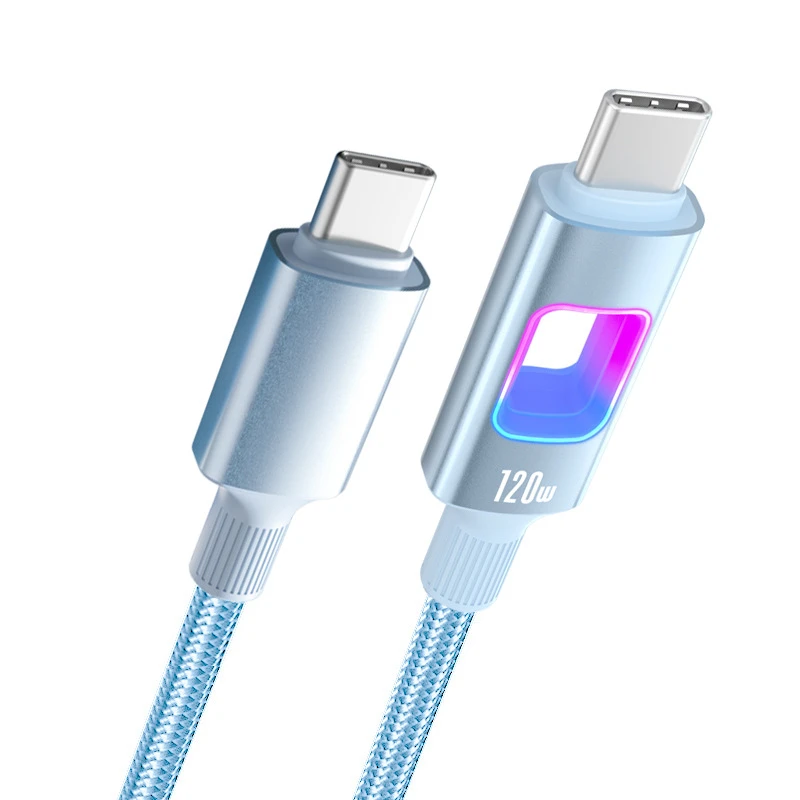 ANSEIP NOWY RGB PD120W Kabel USB-C do USB-C do szybkiego ładowania i transmisji danych, szybkie ładowanie USB-C do MacBooka, iPada, iPhone'a 16 17, Samsunga, Xiaomi