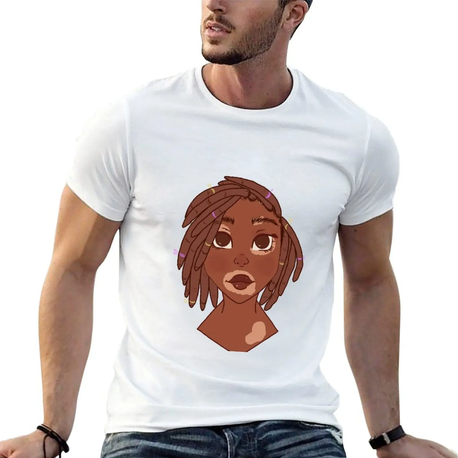 

Vitiligo Queen T-Shirt t shirt man casual man t shirt cotton high quality T-Shirt
