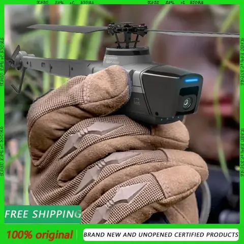 미니 블랙 비 헬리콥터 C128 사방 단일 패들 비에일러론 원격 조종 항공 드론 안티 드롭 RC 장난감 모델