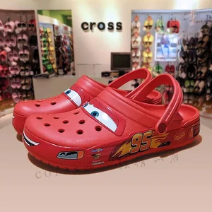 Disney Lightning Mcqueen Pixar Outdoor Slippiece Crocs Praia Cartoon Anime Anime Anti Sliding Pool No95 Car Crocs Man Shoes 11 Main Sales Pool toy - №4