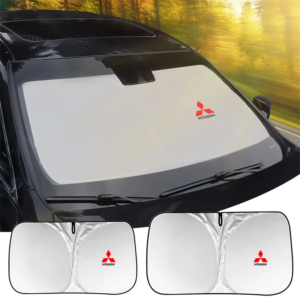 Car Front Windshield Sun Visor Foldable Sun Shade Cover for Mitsubishi Space Star Lancer 9 Outlander Xl Eclipse Cross Asx Pajero