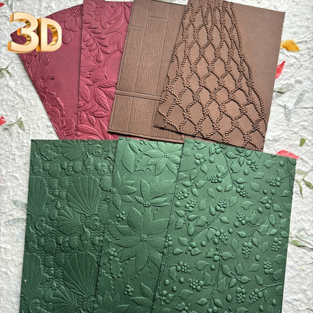 3D Texture Board Plastic Embossed Embossed Board Die DIY Embossed Print Clip Album Greeting Card Handheld Decoration Materials