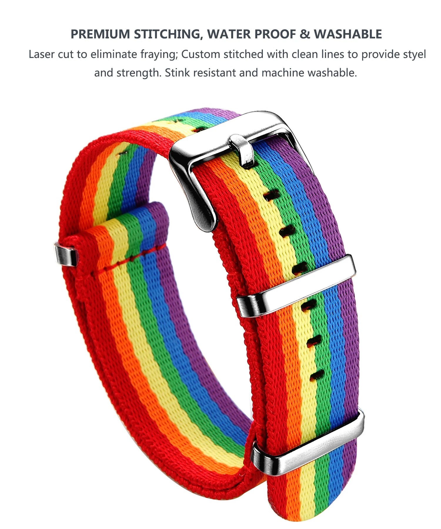 Nylon-Uhrenarmband, 20 mm, 22 mm, bequeme Uhrenarmbänder, Schlaufe, militärisch, waschbar, für Herren-Uhrenarmbänder – Detail 37
