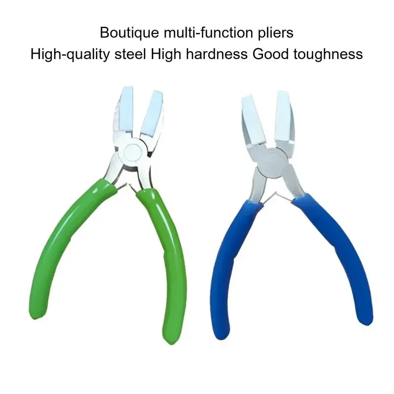 Nylon jaw flat nose pliers chain nose plier jewelry making tools carbon steel anti-slip handle DIY jewelry with resin cushion