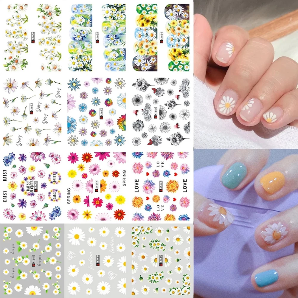 Manicure Flower Decals Wrap Water Sliders Transfer Butterfly Nail Stickers Water Transfer Stickers Nail Decoration Multi-style