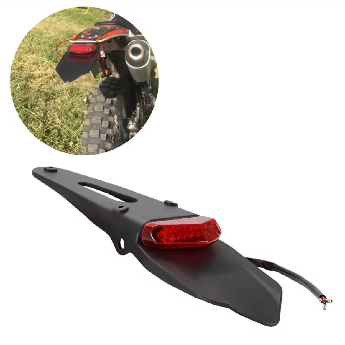 

For BETA 50 125 200 250 300 350 390 400 430 450 480 498 500 520 RR RRS RS 2T 4T Enduro Dirt Bike Fender LED Stop Rear Tail Light