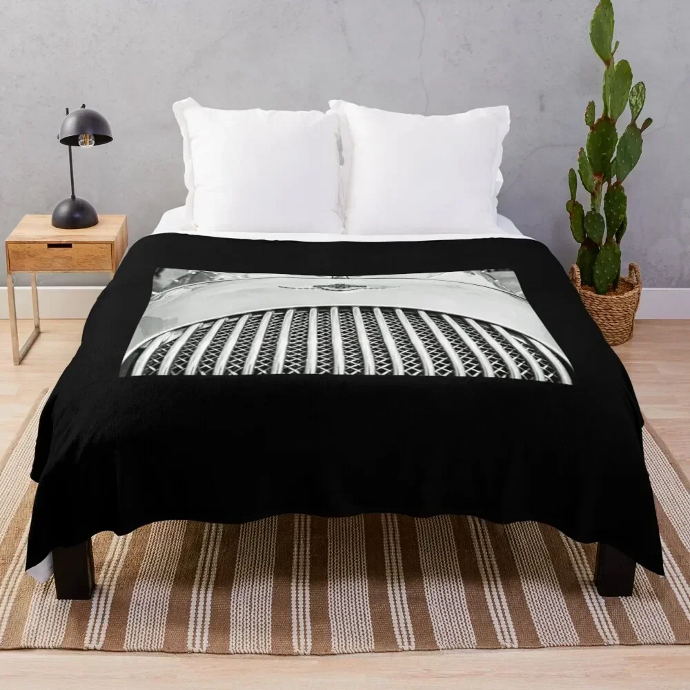 

The Silver Front Grille of a Morgan Plus 4 Throw Blanket Warm Throw Blanket Gift for Anniversary