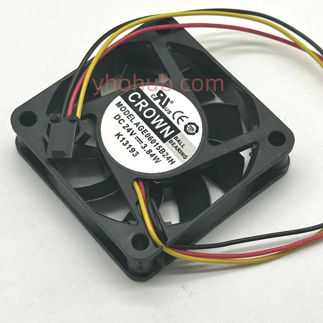 CROWN AGE06015B24H DC 24V 3.84W 60x60x15mm 3-Wire Server Cooling Fan