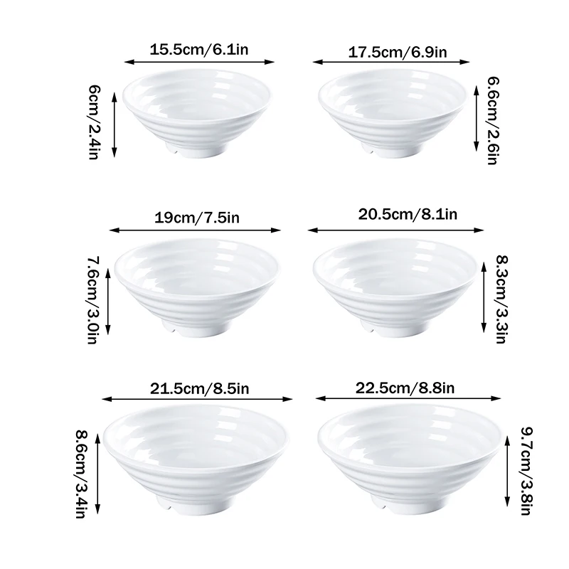 Melamine Noodle Bowl Household Plastic Tableware Restaurant Commercial Ramen Salad Bowl Thickened Not Easily Broken Soup Bowls