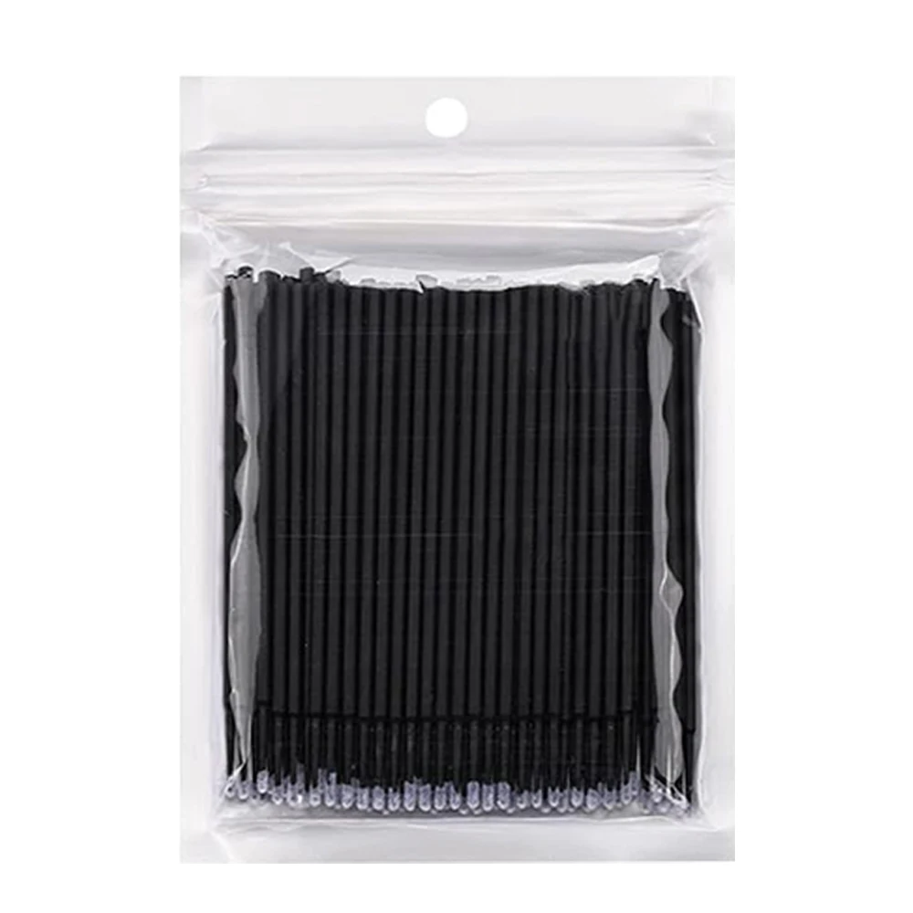 100 stks Wimper Reinigingsborstels Micro Wattenstaafje Individuele Verwijderen Make-up Borstel Wimpers Microbrush Schoonheid Schoon Gereedschap
