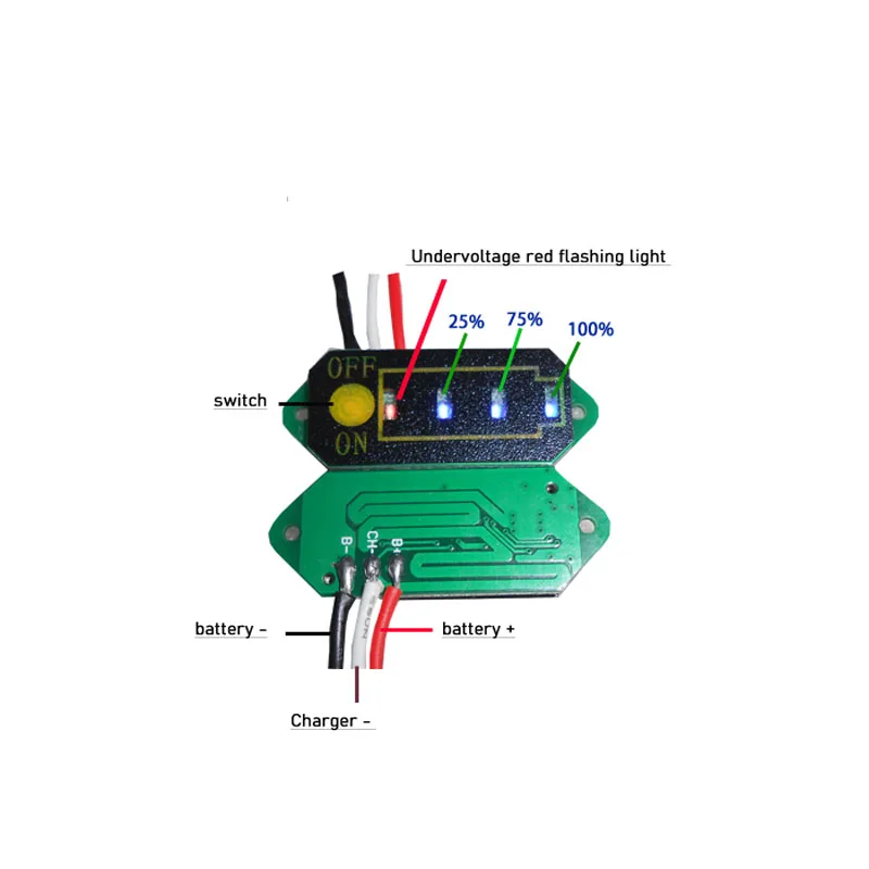 1S 2S 3S 4S 6S 7S lithium battery Power display charging indicator Flashing FOR 12V 24V 36V 48V 60V Li-ion Lifepo4 lead-acid BMS