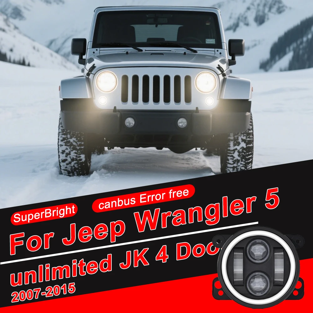 

60W 4 Inch LED Fog Lights With White Ring Turn Signal Lamp For Jeep Wrangler unlimited JK 4 Door 2007~2015