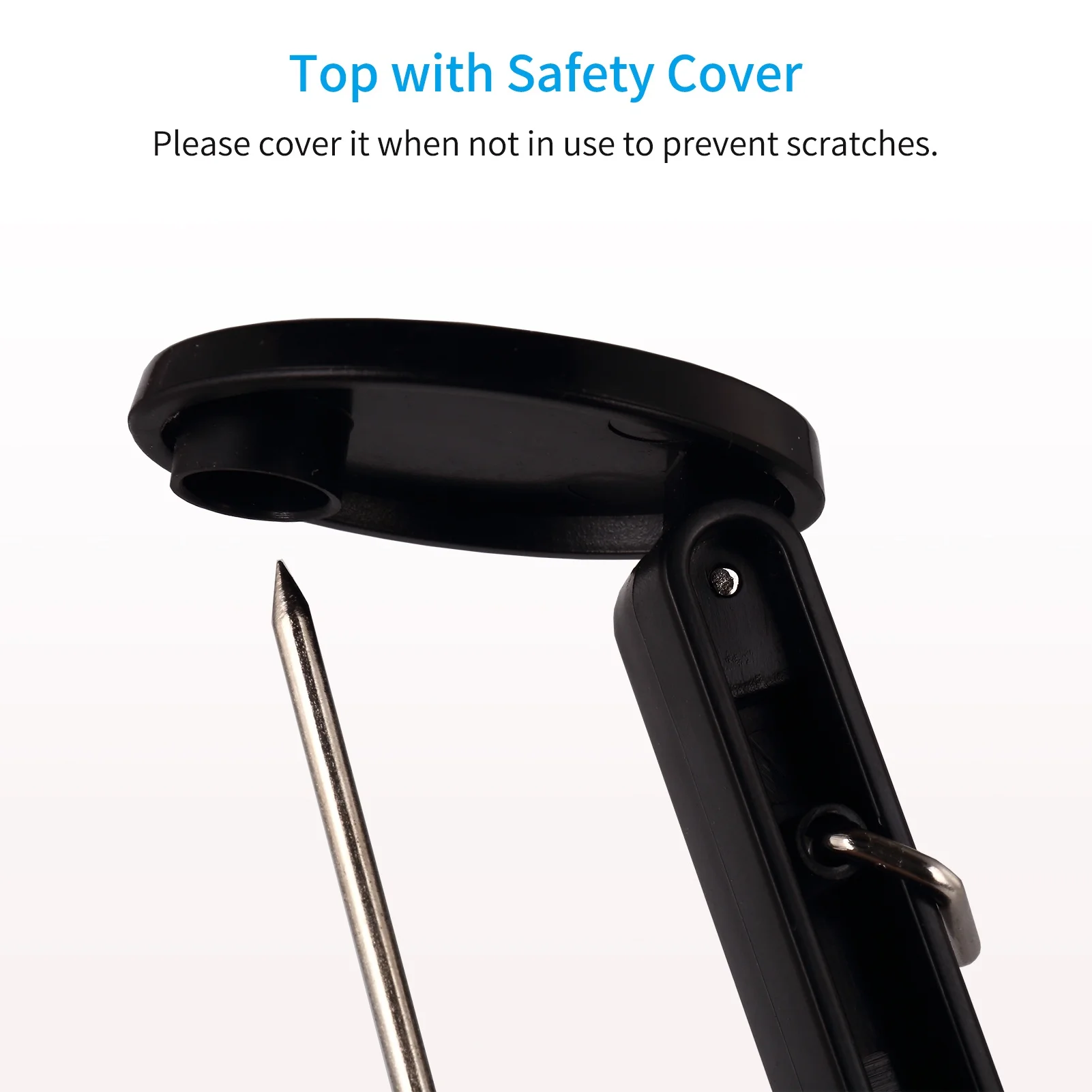 KW-trio Desk Receipt Holder Spike Stick with Hook Safety Cover Check Spindle Bill Notes Paper Memo Fork Restaurant Ticket Holder