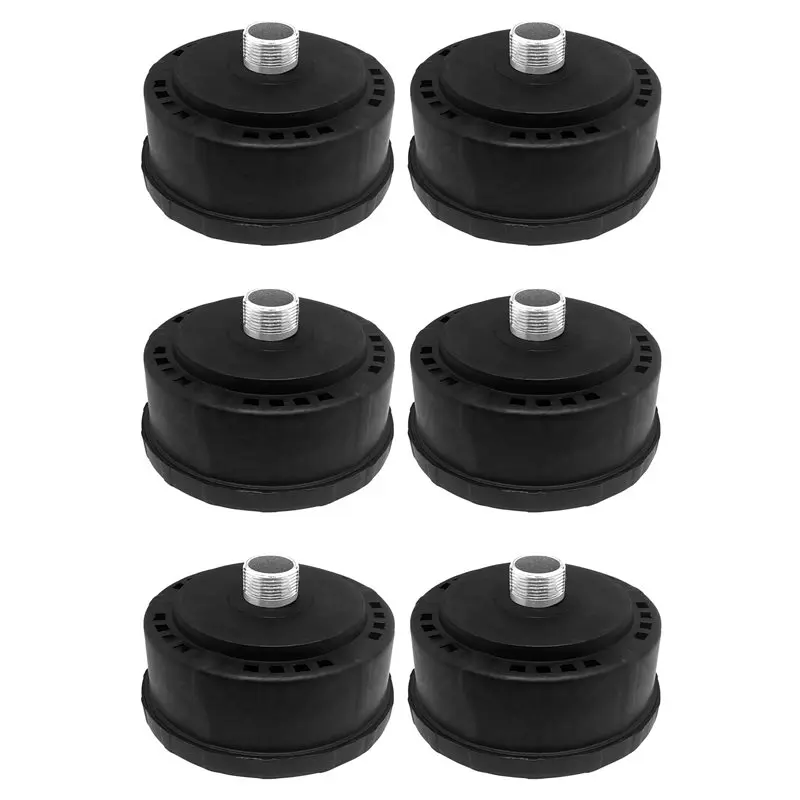 A84X-6Pcs 25Mm/1Inch Air Compressor Noise Reducer Silence Filter,Plastic Shell Round Muffler Filter