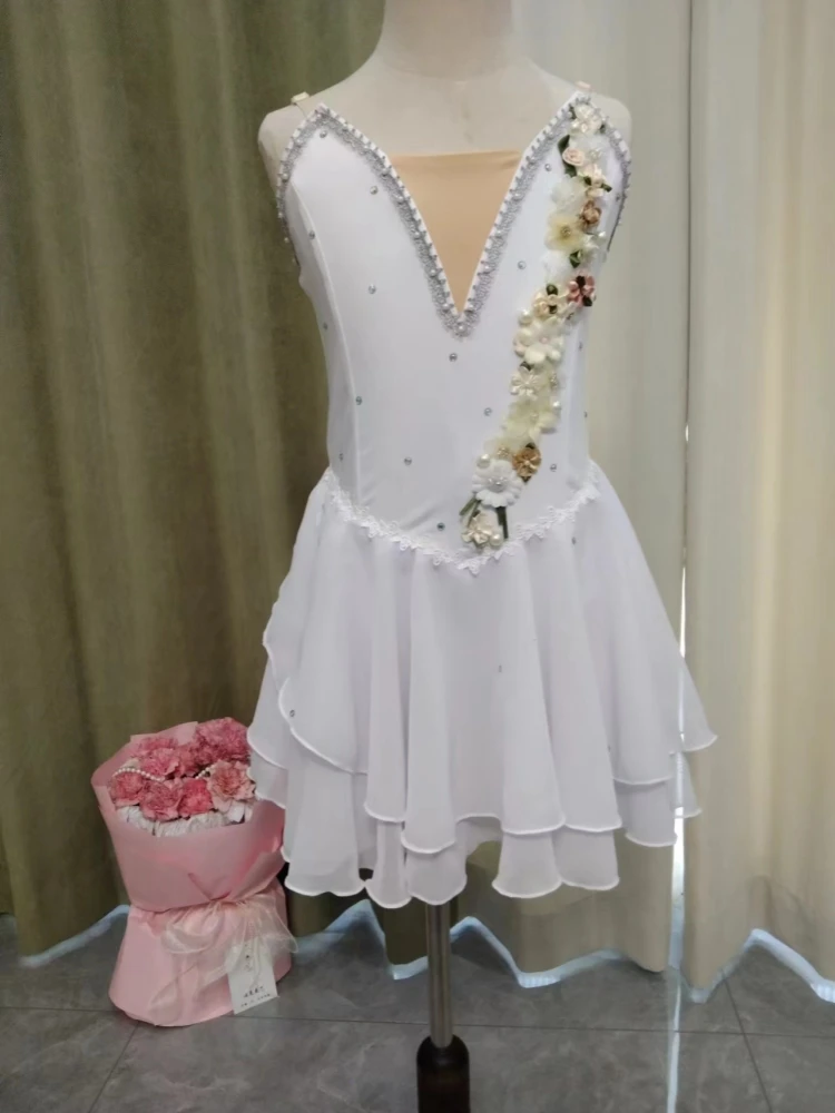 子供キューピッドリトルエンジェルバレエパフォーマンスプレートショートスカート競技練習体操スーツシフォンバレエスカート
